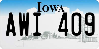 IA license plate AWI409