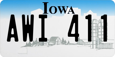 IA license plate AWI411