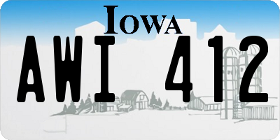 IA license plate AWI412