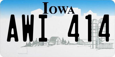 IA license plate AWI414