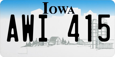 IA license plate AWI415