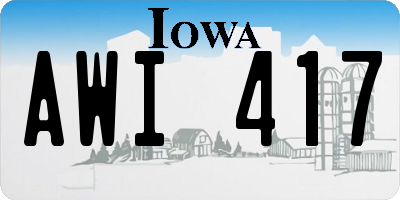 IA license plate AWI417