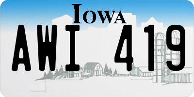 IA license plate AWI419