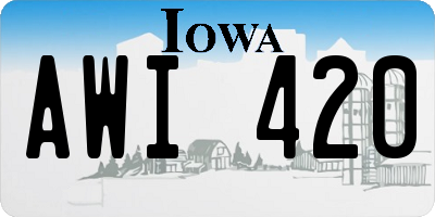 IA license plate AWI420