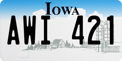 IA license plate AWI421