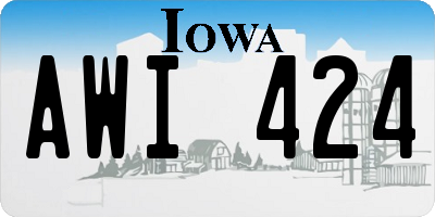 IA license plate AWI424