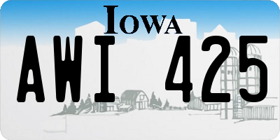 IA license plate AWI425