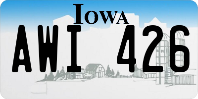 IA license plate AWI426