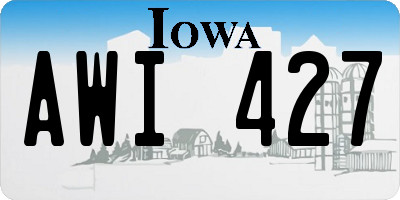 IA license plate AWI427