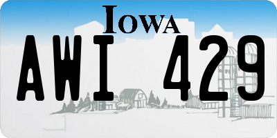 IA license plate AWI429
