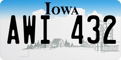 IA license plate AWI432