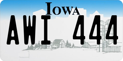 IA license plate AWI444