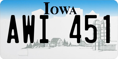 IA license plate AWI451