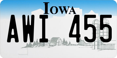 IA license plate AWI455