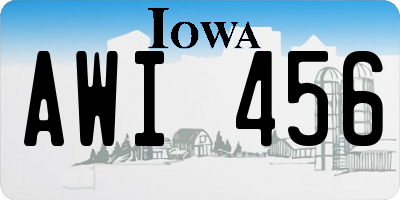 IA license plate AWI456