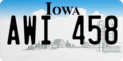IA license plate AWI458