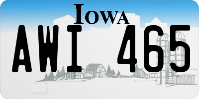 IA license plate AWI465