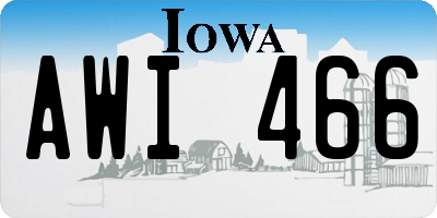 IA license plate AWI466