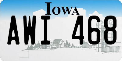 IA license plate AWI468