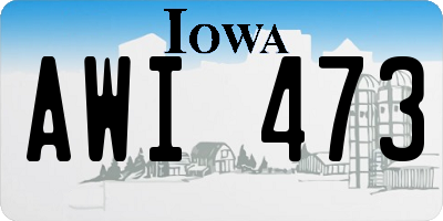IA license plate AWI473