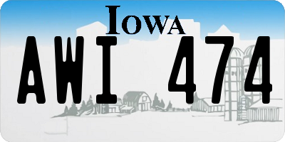 IA license plate AWI474