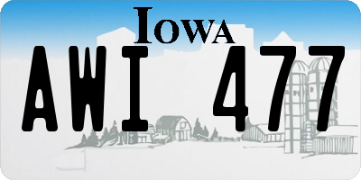 IA license plate AWI477