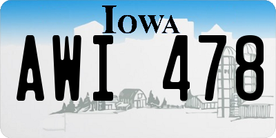 IA license plate AWI478