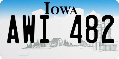 IA license plate AWI482