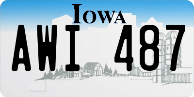 IA license plate AWI487