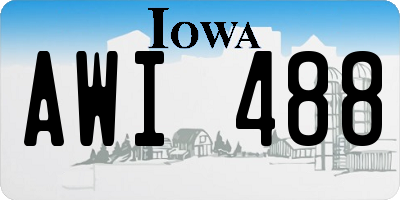 IA license plate AWI488
