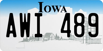 IA license plate AWI489