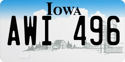 IA license plate AWI496