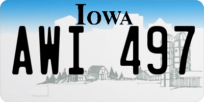 IA license plate AWI497