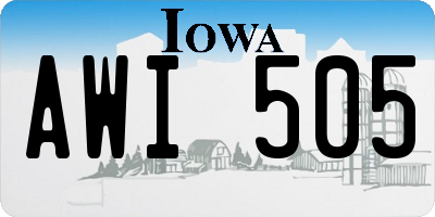 IA license plate AWI505