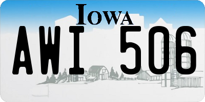 IA license plate AWI506