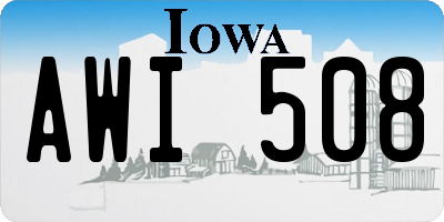 IA license plate AWI508