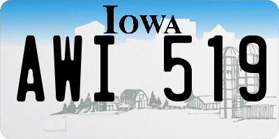 IA license plate AWI519