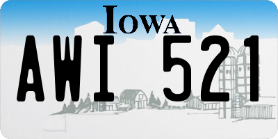 IA license plate AWI521