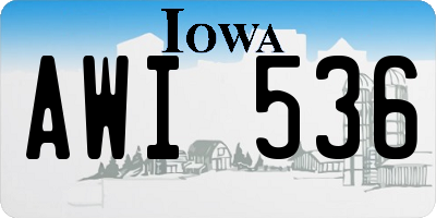 IA license plate AWI536