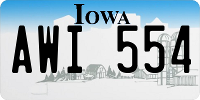 IA license plate AWI554