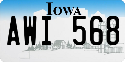 IA license plate AWI568
