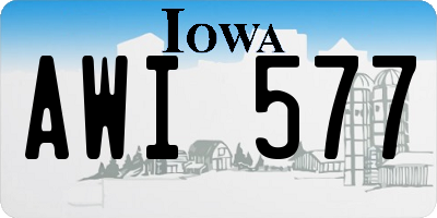 IA license plate AWI577