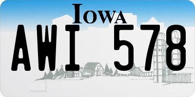 IA license plate AWI578