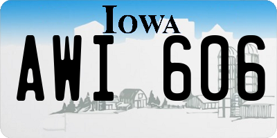 IA license plate AWI606