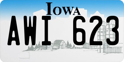 IA license plate AWI623
