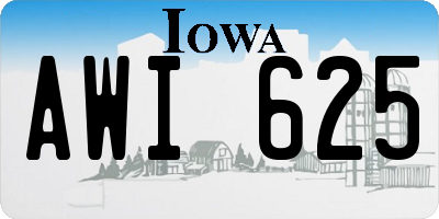IA license plate AWI625