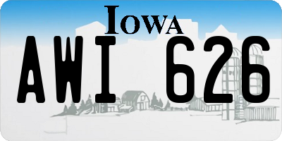IA license plate AWI626