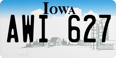 IA license plate AWI627