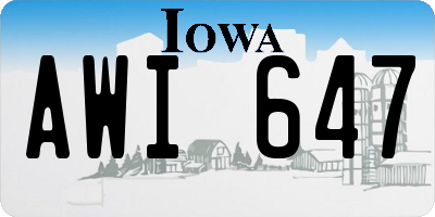 IA license plate AWI647