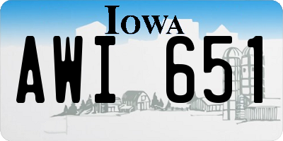 IA license plate AWI651